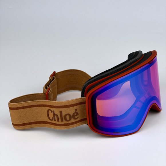 NEW Chloe CH0072S 003 Matte Rust Orange Multilayer Blue Zeiss Ski Mask CH 0072S - Picture 6 of 14